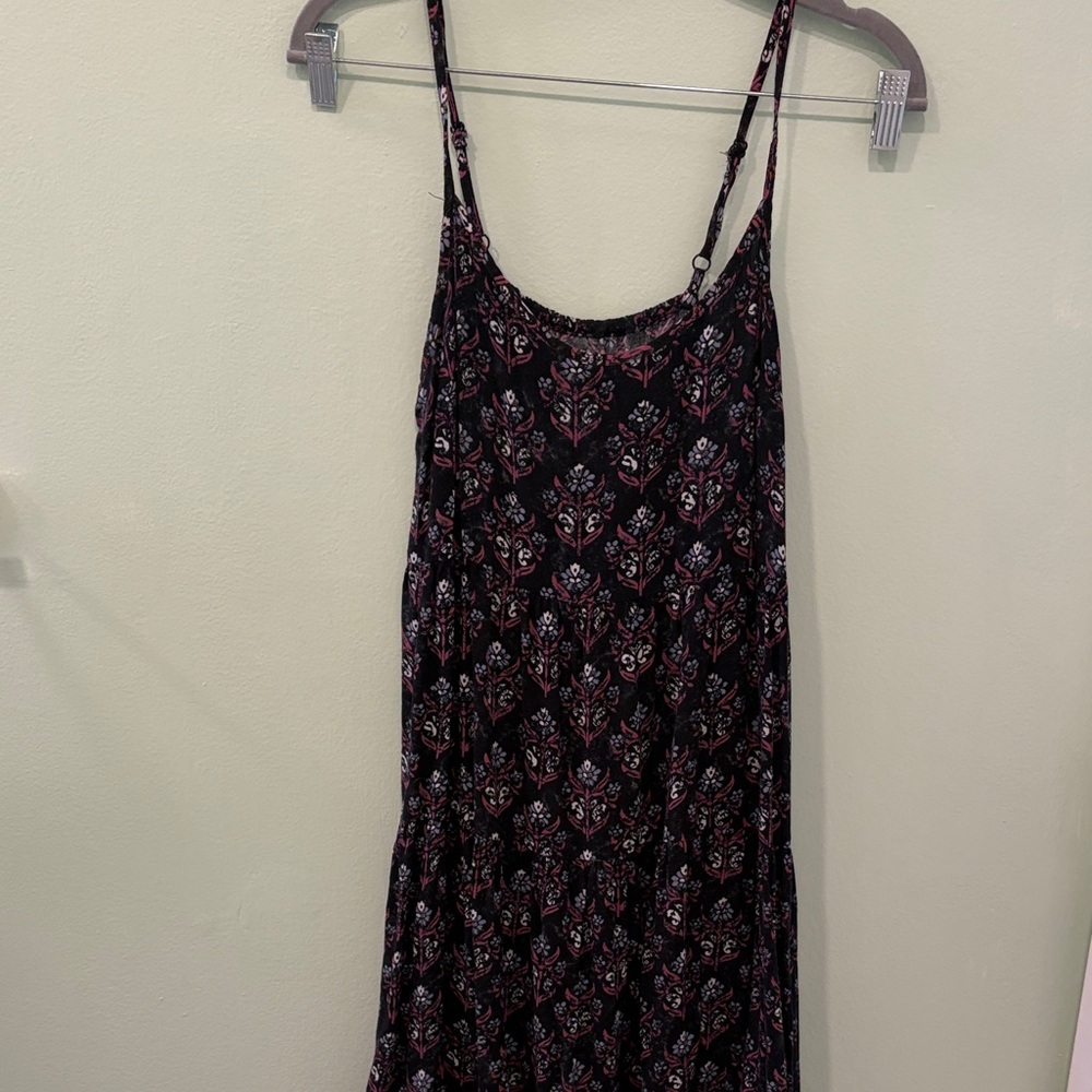 Mossimo Supply Co. Black Floral Print Spaghetti-Strap Mini Dress